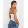 imageTrendy Queen Womens Summer Camisole Sleeveless Square Neck Spaghetti Strap Tank Tops Basic ShirtWhite