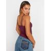 imageTrendy Queen Womens Summer Camisole Sleeveless Square Neck Spaghetti Strap Tank Tops Basic ShirtWine
