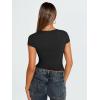 imageTrendy Queen Womens V Neck TShirts Going Out Tops Short Sleeve Slim Fit Basic Y2K Clothes 2025Black