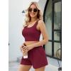 imageTrendy Queen Two Piece Summer Outfits 2 Piece Sets 2025 Sleeveless Matching Lounge Crop Top High Waisted ShortBurgundy
