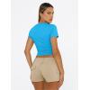 imageTrendy Queen Womens Basic T Shirts Summer 2025 Scoop Neck Short Sleeve Crop Tops Slim Fit Tees Y2k ClothingBlue