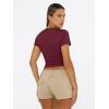 imageTrendy Queen Womens Basic T Shirts Summer 2025 Scoop Neck Short Sleeve Crop Tops Slim Fit Tees Y2k ClothingBurgundy