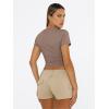imageTrendy Queen Womens Basic T Shirts Summer 2025 Scoop Neck Short Sleeve Crop Tops Slim Fit Tees Y2k ClothingCoffee Grey