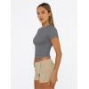 imageTrendy Queen Womens Basic T Shirts Summer 2025 Scoop Neck Short Sleeve Crop Tops Slim Fit Tees Y2k ClothingGrey02