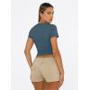 imageTrendy Queen Womens Basic T Shirts Summer 2025 Scoop Neck Short Sleeve Crop Tops Slim Fit Tees Y2k ClothingHaze Blue