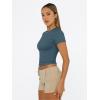 imageTrendy Queen Womens Basic T Shirts Summer 2025 Scoop Neck Short Sleeve Crop Tops Slim Fit Tees Y2k ClothingHaze Blue