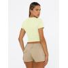 imageTrendy Queen Womens Basic T Shirts Summer 2025 Scoop Neck Short Sleeve Crop Tops Slim Fit Tees Y2k ClothingLemon Yellow
