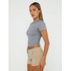 imageTrendy Queen Womens Basic T Shirts Summer 2025 Scoop Neck Short Sleeve Crop Tops Slim Fit Tees Y2k ClothingLight Grey