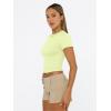 imageTrendy Queen Womens Basic T Shirts Summer 2025 Scoop Neck Short Sleeve Crop Tops Slim Fit Tees Y2k ClothingLime Green