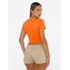 imageTrendy Queen Womens Basic T Shirts Summer 2025 Scoop Neck Short Sleeve Crop Tops Slim Fit Tees Y2k ClothingOrange
