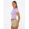imageTrendy Queen Womens Basic T Shirts Summer 2025 Scoop Neck Short Sleeve Crop Tops Slim Fit Tees Y2k ClothingPurple