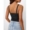 imageTrendy Queen Camisole Lace Tops for Women Spaghetti Strap Going Out Y2K Summer Crop Tank Top Sleeveless Sexy Basic ShirtsBlack