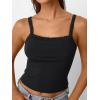 imageTrendy Queen Camisole Lace Tops for Women Spaghetti Strap Going Out Y2K Summer Crop Tank Top Sleeveless Sexy Basic ShirtsBlack