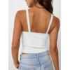 imageTrendy Queen Camisole Lace Tops for Women Spaghetti Strap Going Out Y2K Summer Crop Tank Top Sleeveless Sexy Basic ShirtsWhite