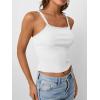 imageTrendy Queen Camisole Lace Tops for Women Spaghetti Strap Going Out Y2K Summer Crop Tank Top Sleeveless Sexy Basic ShirtsWhite