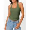 imageTrendy Queen Going Out Tops for Women Halter Tops 2025 Summer Backless Shirts Sleeveless Crop Shirt Y2k Fashion ClothesArmy Green