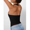 imageTrendy Queen Going Out Tops for Women Halter Tops 2025 Summer Backless Shirts Sleeveless Crop Shirt Y2k Fashion ClothesBlack