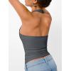 imageTrendy Queen Going Out Tops for Women Halter Tops 2025 Summer Backless Shirts Sleeveless Crop Shirt Y2k Fashion ClothesGreyblue