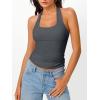 imageTrendy Queen Going Out Tops for Women Halter Tops 2025 Summer Backless Shirts Sleeveless Crop Shirt Y2k Fashion ClothesGreyblue
