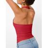 imageTrendy Queen Going Out Tops for Women Halter Tops 2025 Summer Backless Shirts Sleeveless Crop Shirt Y2k Fashion ClothesRed