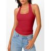 imageTrendy Queen Going Out Tops for Women Halter Tops 2025 Summer Backless Shirts Sleeveless Crop Shirt Y2k Fashion ClothesRed