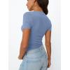 imageTrendy Queen Womens Basic V Neck Short Sleeve T Shirts Slim Fit Crop Y2k Tee 2025 Summer Cute Gym Fashion ClothesSky