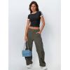 imageTrendy Queen Womens Short Sleeve Tshirts Shirts Summer Going Out Crop Tops Basics Tees Cute Y2k Fashion ClothesBlackwhite