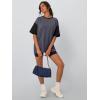 imageTrendy Queen Oversized TShirts for Women Summer Workout Loost Fit Short Sleeve Tops Casual Y2K 2025 Fashion Basic TeesDarkgrey