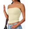 imageTrendy Queen Tube Tops for Women 2025 Summer Going Out Crop Ribbed Tank Bandeau Sexy Fashion Y2k Spring Sleeveless BraApricot