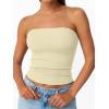 imageTrendy Queen Tube Tops for Women 2025 Summer Going Out Crop Ribbed Tank Bandeau Sexy Fashion Y2k Spring Sleeveless BraApricot