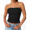 imageTrendy Queen Tube Tops for Women 2025 Summer Going Out Crop Ribbed Tank Bandeau Sexy Fashion Y2k Spring Sleeveless BraBlack