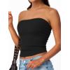 imageTrendy Queen Tube Tops for Women 2025 Summer Going Out Crop Ribbed Tank Bandeau Sexy Fashion Y2k Spring Sleeveless BraBlack