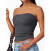 imageTrendy Queen Tube Tops for Women 2025 Summer Going Out Crop Ribbed Tank Bandeau Sexy Fashion Y2k Spring Sleeveless BraGrey