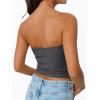 imageTrendy Queen Tube Tops for Women 2025 Summer Going Out Crop Ribbed Tank Bandeau Sexy Fashion Y2k Spring Sleeveless BraGrey