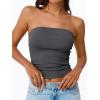 imageTrendy Queen Tube Tops for Women 2025 Summer Going Out Crop Ribbed Tank Bandeau Sexy Fashion Y2k Spring Sleeveless BraGrey