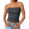 imageTrendy Queen Tube Tops for Women 2025 Summer Going Out Crop Ribbed Tank Bandeau Sexy Fashion Y2k Spring Sleeveless BraGrey
