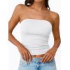 imageTrendy Queen Tube Tops for Women 2025 Summer Going Out Crop Ribbed Tank Bandeau Sexy Fashion Y2k Spring Sleeveless BraWhite