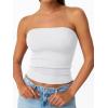 imageTrendy Queen Tube Tops for Women 2025 Summer Going Out Crop Ribbed Tank Bandeau Sexy Fashion Y2k Spring Sleeveless BraWhite
