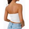 imageTrendy Queen Tube Tops for Women 2025 Summer Going Out Crop Ribbed Tank Bandeau Sexy Fashion Y2k Spring Sleeveless BraWhite