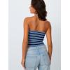 imageTrendy Queen Women Striped Tube Tops Strapless Going Out Backless Sleeveless Sexy Cute Y2k Knit Crop Summer Clothes 2025Blueblack