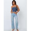 imageTrendy Queen Women Striped Tube Tops Strapless Going Out Backless Sleeveless Sexy Cute Y2k Knit Crop Summer Clothes 2025Blueblack