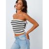 imageTrendy Queen Women Striped Tube Tops Strapless Going Out Backless Sleeveless Sexy Cute Y2k Knit Crop Summer Clothes 2025Whiteblack