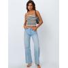 imageTrendy Queen Women Striped Tube Tops Strapless Going Out Backless Sleeveless Sexy Cute Y2k Knit Crop Summer Clothes 2025Whiteblack