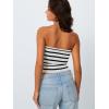 imageTrendy Queen Women Striped Tube Tops Strapless Going Out Backless Sleeveless Sexy Cute Y2k Knit Crop Summer Clothes 2025Whiteblack