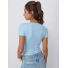 imageTrendy Queen Womens Boat Neck Tops Short Sleeve TShirts Going Out Compression Summer Y2k Basic Clothes 2025Babyblue