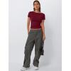 imageTrendy Queen Womens Boat Neck Tops Short Sleeve TShirts Going Out Compression Summer Y2k Basic Clothes 2025Burgundy