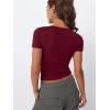 imageTrendy Queen Womens Boat Neck Tops Short Sleeve TShirts Going Out Compression Summer Y2k Basic Clothes 2025Burgundy