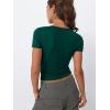 imageTrendy Queen Womens Boat Neck Tops Short Sleeve TShirts Going Out Compression Summer Y2k Basic Clothes 2025Darkgreen