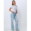 imageTrendy Queen Womens Boat Neck Tops Short Sleeve TShirts Going Out Compression Summer Y2k Basic Clothes 2025White