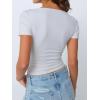 imageTrendy Queen Womens Boat Neck Tops Short Sleeve TShirts Going Out Compression Summer Y2k Basic Clothes 2025White